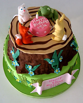 Animal Party Birthday Cake - The Sugar Syndicate Chicago
